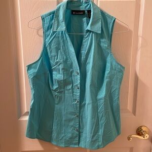Blue button down tank